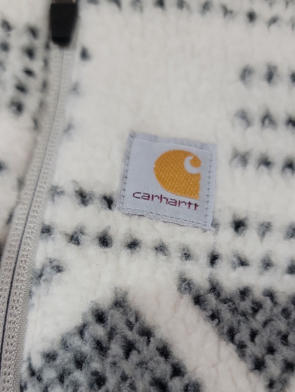 Carhartt Cream and Gray Patterned Sherpa Zip Jacket - Picture 9 of 15